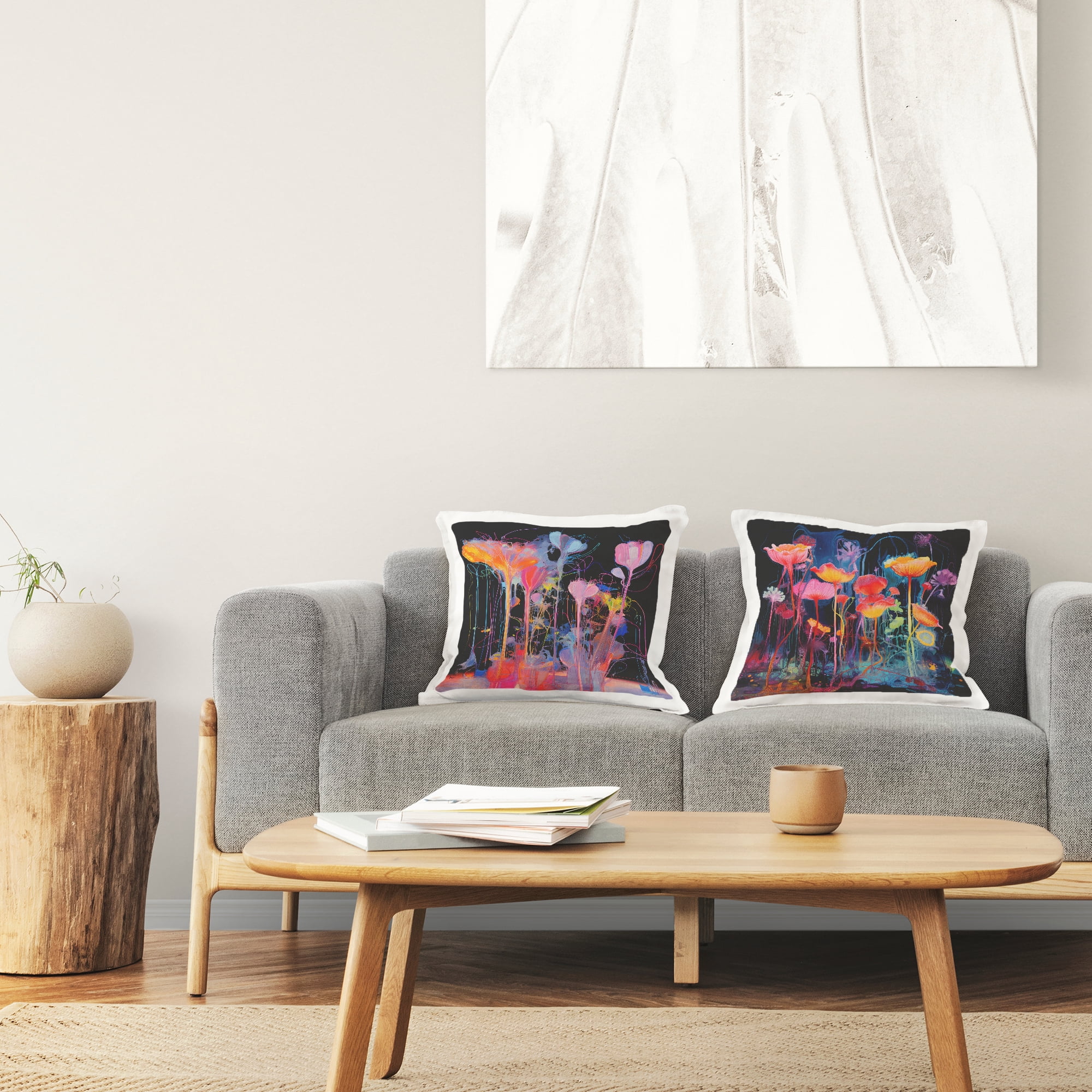Stupell Industries Otherworldly Bright Blooms Decorative Printed Throw Pillow Design by Nuk Nalandro.
