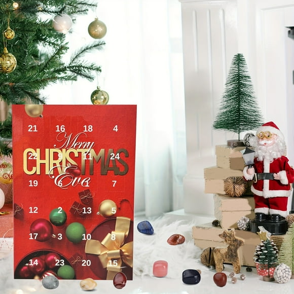 Yhmxh Christmas Decorations,Christmas Gifts Advent Calendar 2024 24 Natural Crystal Agate Days Children's Advent Calendar 24 Days Of Series Christmas Countdown Calendar Advent Calendar