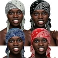 thumbnail image 5 of PHOGARY 4pcs Women Chemo Hat Turban Beanie, Pre-Tied Headwraps Turbans Cap Beanie Hat Head Wraps Hair Coverings for Women, Women's Sleep Caps Chemo Cancer Hat, 5 of 7