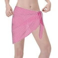 thumbnail image 3 of Bingfone Pink Gingham Women's Sarong Swimsuit Cover Ups Bathing Suit Coverups Chiffon Beach Wrap Skirts, 3 of 7