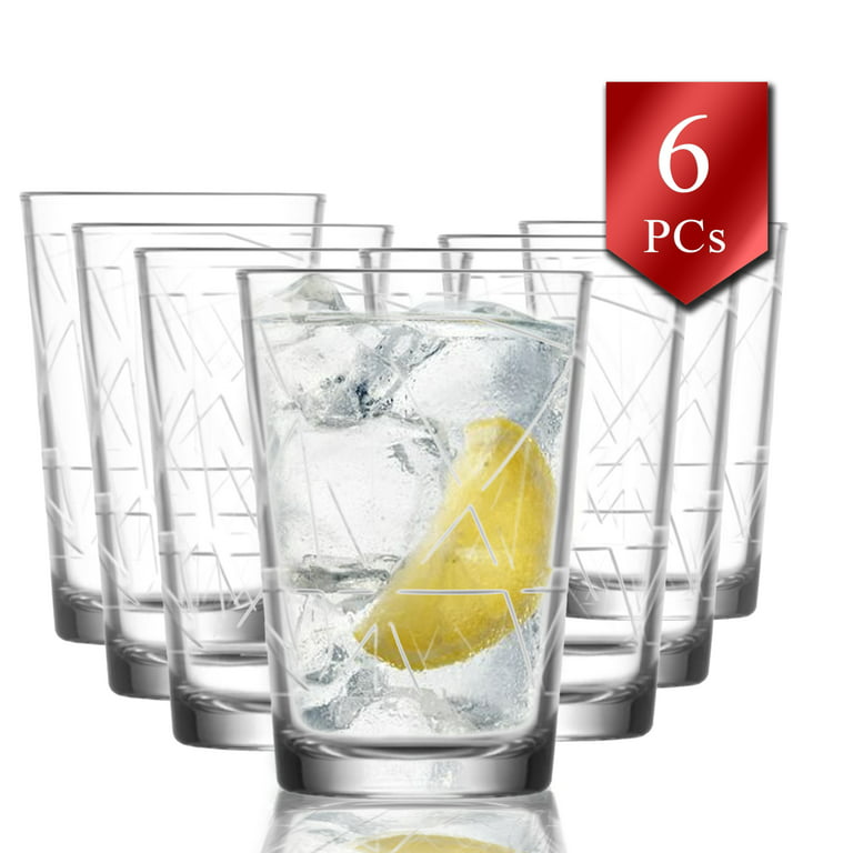 Dicunoy 6 Pack 10 oz Juice Glasses, Heavy Duty Drinking Glasses, Clear  Ribbed Glassware Crystal Wate…See more Dicunoy 6 Pack 10 oz Juice Glasses