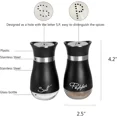 thumbnail image 4 of Juego de 2 saleros y pimenteros de acero inoxidable con soporte, 4 of 4