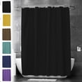 thumbnail image 1 of Cortina impermeable de ducha de poliéster de color sólido de 70x70 pulgadas con ganchos para el baño y el inodoro, negro, azul, verde, amarillo, café púrpura, 1 of 6