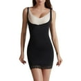 thumbnail image 2 of Previn Women's Slimming Shapewear Body Shaper Mid Thigh Firm Lace Smoothing Slim Open Bust Back Shaper Black Small, 2 of 4