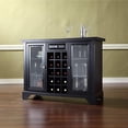 thumbnail image 2 of Freestanding Bar Cabinet with Sliding Top - Black Tempered Glass, Adjustable Shelves, Wine Rack, 2 of 10