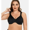 thumbnail image 6 of MELENECA Women's Minimizer Seamless Unlined Comfortable Plus Size Underwire Bra Black 46C, 6 of 6