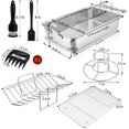 thumbnail image 2 of Ensemble de Rôtissoires P&P CHEF (8 Pcs), Rôtissoire à Dinde en Acier Inoxydable de 14 Pouces, Grilles Plates et en V pour Rôtir et Support pour Poulet en Conserve de Bière, Griffes pour Viande et Attendrisseur, Brosse, Sain et Robuste, 2 of 7