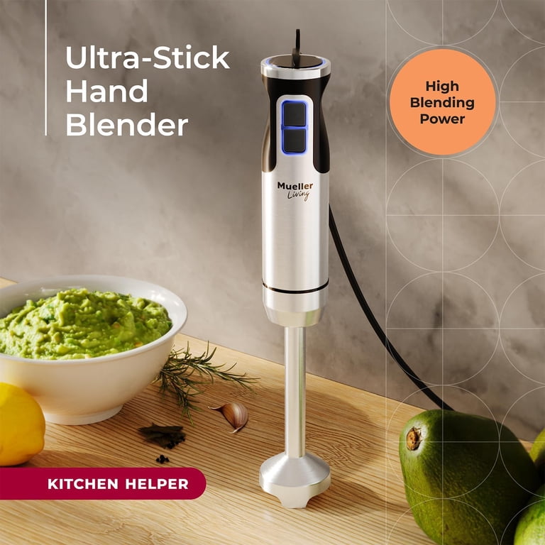 MuellerLiving Immersion Handheld Blender, 8-Speed Stainless Steel