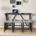thumbnail image 2 of Ataucjin 4 Piece Bar Table Set with Power Outlet, Dining Table with 3 Padded Stools, Industrial Bar Table and Chairs Set for Living Room Dining Room Game Room, 2 of 9