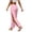 Pink, variant on Yoga Pants For Women Side Slit Solid Color Elastic Waist Sports Pants Casual Trousers Long Pants for Gym