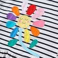 thumbnail image 5 of Bellafa Toddler Girl Casual Summer Cotton Dress Little Girls Ruffle Bottom Applique Short Sleeve Dresses 2-7 Years, 5 of 7