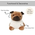 thumbnail image 6 of Decorative Pug Door Stopper, 2.3 lb Weighted, Brown/Ecru, 6 of 9