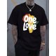 thumbnail image 1 of Camiseta con estampado "One Love", camisetas para hombre, camiseta informal de manga corta para verano, camiseta deportiva de ocio., 1 of 5