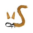 thumbnail image 2 of Diadema con orejas de gato, decoración para cosplay, regalo de gato con cola larga para cumpleaños y espectáculos. Camello, 2 of 9