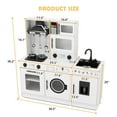 thumbnail image 4 of Wooden Kids Pretend Play Kitchen Set Cooking Toys Toddler Gift w/Real Running Water,Sounds,Lights(White), 4 of 16