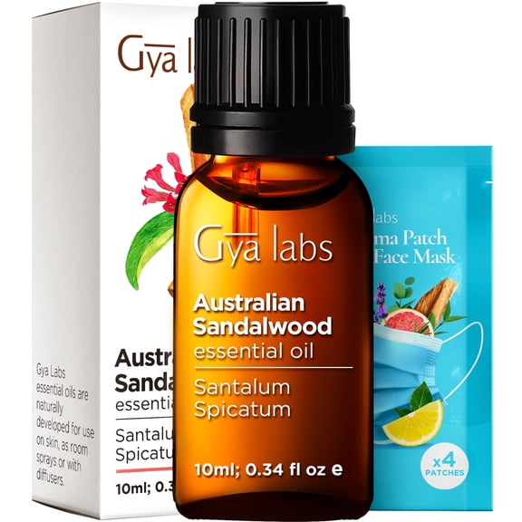 Gya Labs Australian Sandalwood Essential Oil for Relaxation and Focus - Sandalwood Oil for Skin Care and Aromatherapy (10ML-0.34 fl.oz)