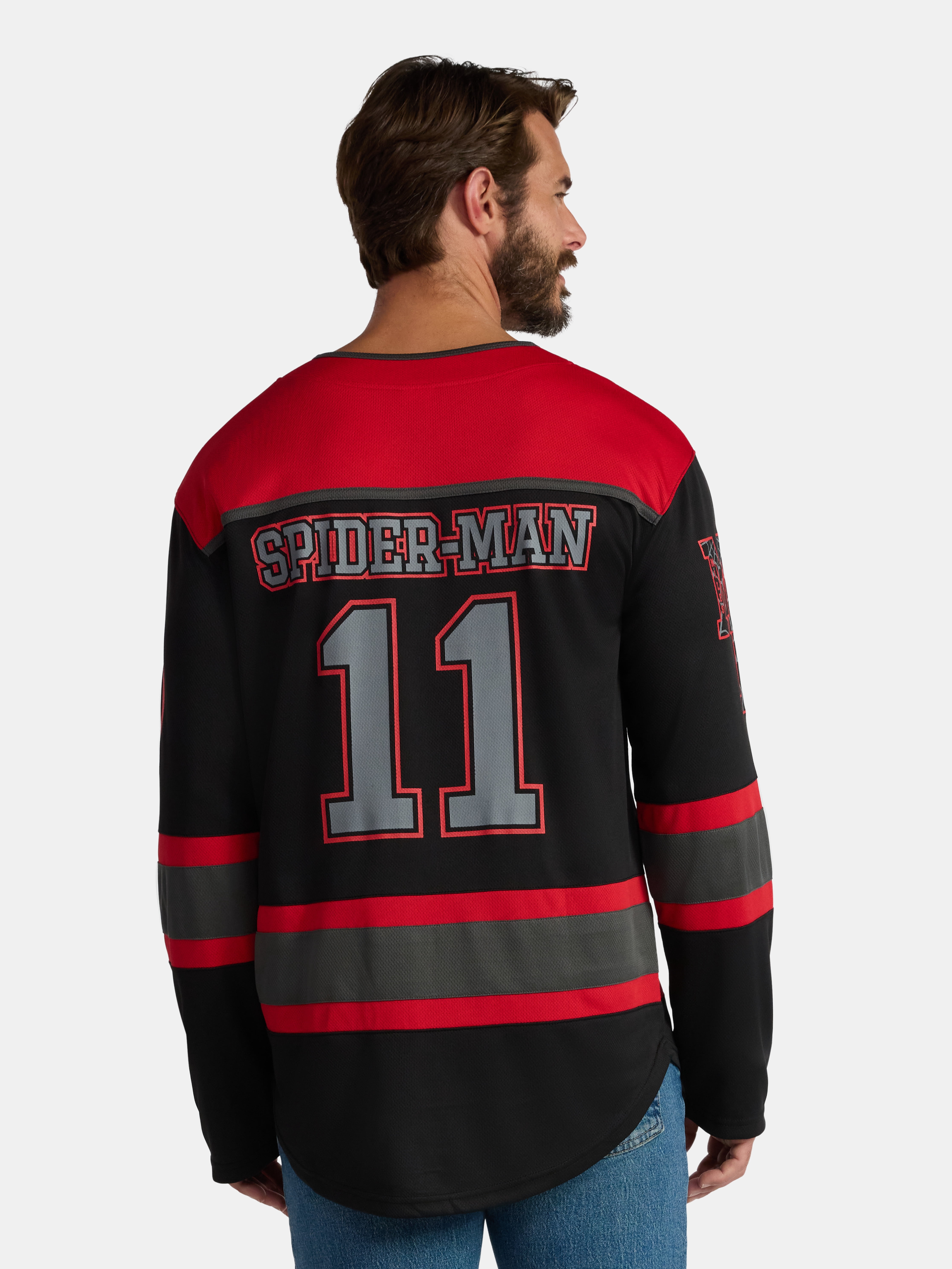 Marvel Spider-Man Men's and Big Men's Miles Morales Hockey Jersey, Sizes XS-3XL