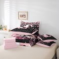 thumbnail image 6 of Manfei Girls Pink Monogrammed Bedding Comforter Set 7pcs, Personalized Letter C King Bedding Sets, Kawaii Axolotl Cherry Blossoms Bed Sheets, Breathable Home Decor, 6 of 8