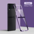 thumbnail image 1 of K-Lion Slim Clear Case for Samsung Z Flip 3 6.7 Inch, Ultra-Thin Anti-Yellow Hard Back Transparent Shockproof Electroplated PC Frame Case for Samsung Galaxy Z Flip 3,Purple, 1 of 7
