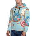thumbnail image 3 of Wukai Colorful Donut Print Men Hoodies Fleece Sweatshirts Long Sleeve Sweaters Pullover Fall Outfits Winter Clothes-3X-Large, 3 of 7
