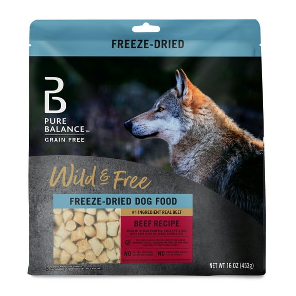 Pure Balance Wild & Free Freeze-Dried Dog Food, Beef Recipe, 16 oz