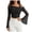 Black, variant on Off Shoulder Tops For Women Spaghetti Strap Inner Liner Flare Long Sleeve Slim Fit Tee Ladies Crop Top S Green