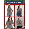 thumbnail image 6 of XCHQRTI Christmas Tree Shirt for Women Plus Size Tshirt Short Sleeve Graphic Top, 6 of 11