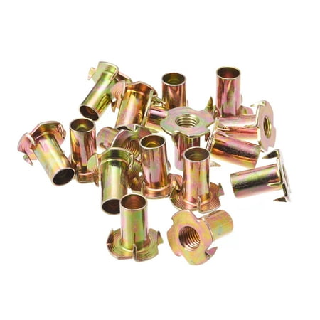 

M10x24mm T-Nuts 4 Pronged Tee Nut Carbon Steel Color Zinc Plating 48 Pack