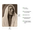 thumbnail image 2 of Portrait of Iahla ‘Willow’ - Taos Pueblo - The North American Indians - Vintage B&W Photograph by Edward S. Curtis c.1905 - 8 x 12 inch Vintage Wood Art Sign, 2 of 4