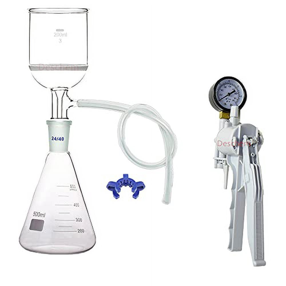 500ml,24/40,Suction Filtration Device,200ml Buchner Funnel,with Lab Vacuum Pump