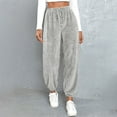 thumbnail image 4 of HAPIMO s Womens Fuzzy Fleece Pants Warm Cozy Pjs Bottoms Fleece Sweatpants Pants Fluffy Sleepwear with Drawstring Silver S, 4 of 6