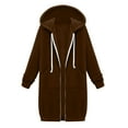 thumbnail image 6 of Hfyihgf Women's Plus Size Long Hoodies Tunic Sweatshirt Winter Fleece Lined Jackets Casual Zip Up Hoodie Coats Z1-Bronze M, 6 of 6