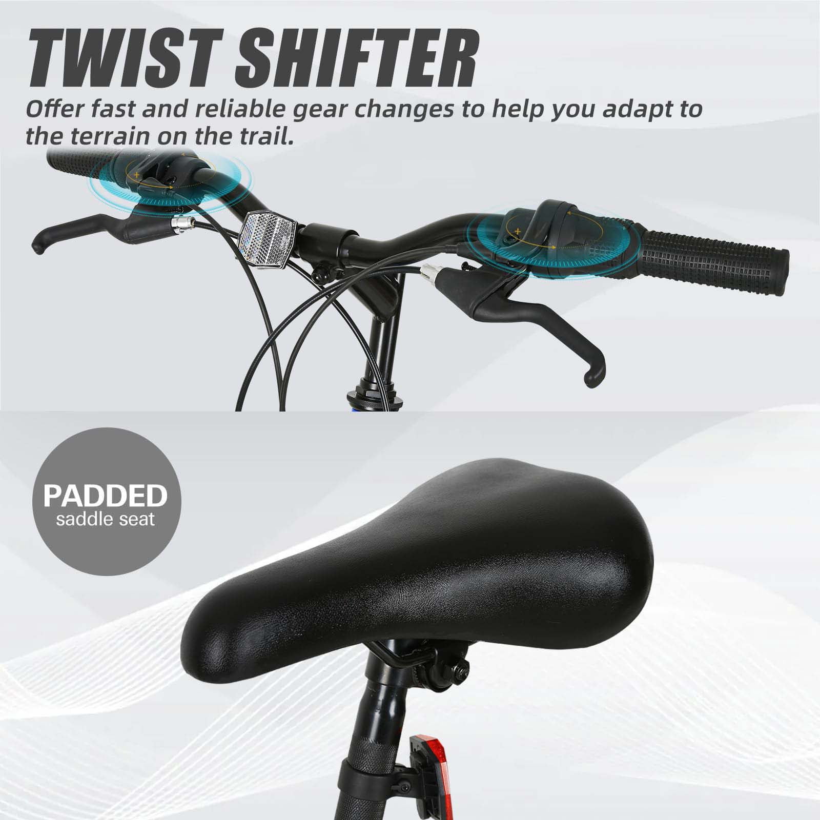Hykolity Mountain Bike 27.5 Inch MTB Sport Shocker Bicycle 18 Speed Full-Suspension Outdoor Cycling for Adult Men Woman