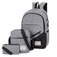 thumbnail image 2 of HNMKIU High School Student Backpack for Boys Girls Three Piece Set Computer Business Bag Shoulder Casual Matching Daily ,Grey, 2 of 8