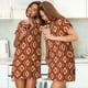 thumbnail image 4 of Fotbe 70's Retro Bata de Dormir para Mujer con Estampado, Camisón de Algodón de Manga Corta, Ropa de Dormir Casual, 4 of 6