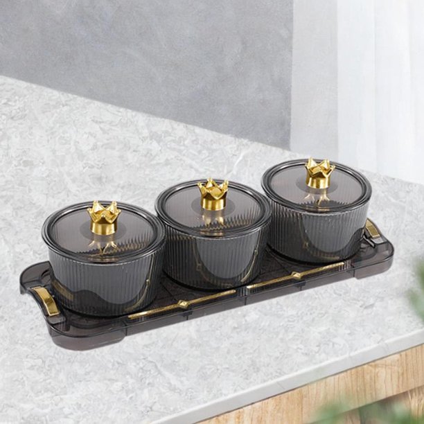Plato para servir aperitivos de frutas secas, bandeja para servir condimentos, decoración de mesa, plato multiusos para aperitivos para fiesta, fruta, Gris