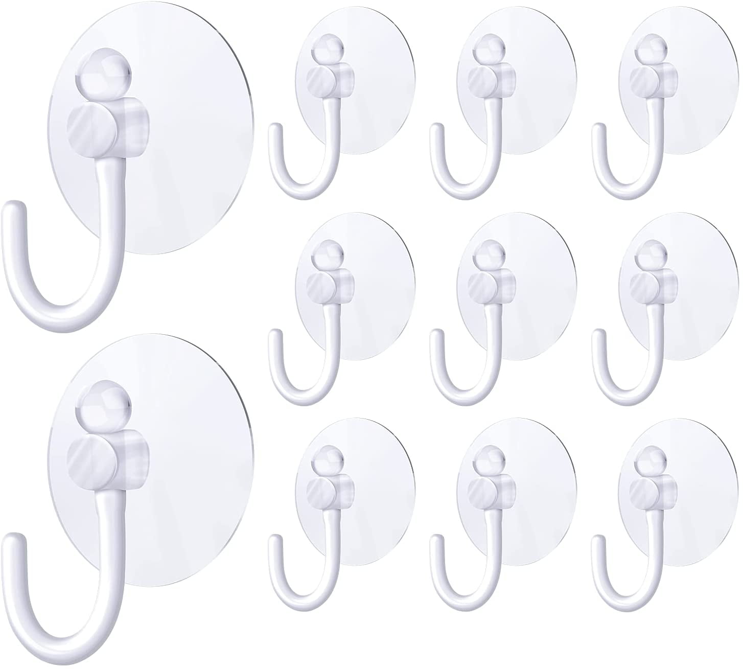 24 Pieces Suction Cup Light Suction Cup Wall Hooks Hangers Light Clear