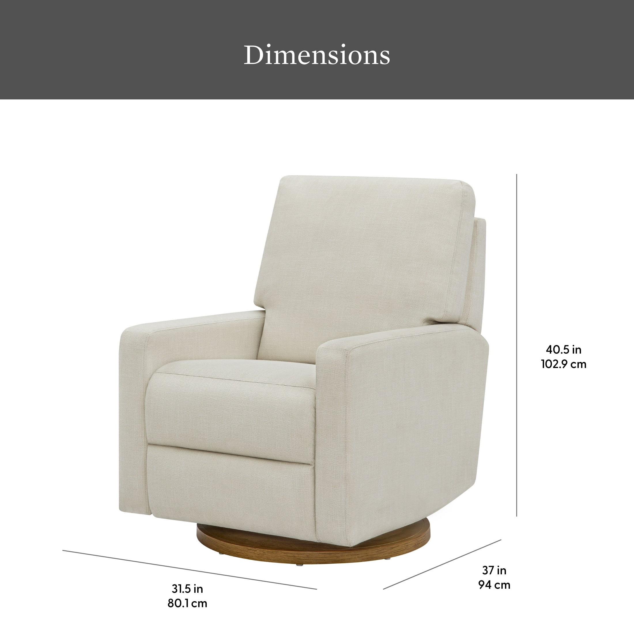 Better Homes & Gardens Modern Farmhouse Swivel Glider Recliner, Cream Linen