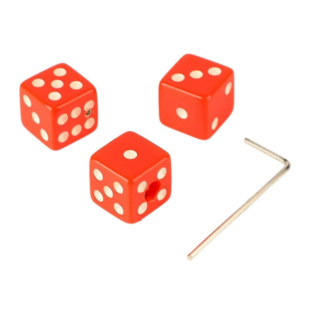 3Pcs Dice Shape Guitar Volume Control Knobs Speed Control Knobs with Key Red Plastic Musical Parts