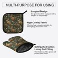 thumbnail image 3 of Yayeee Oven Mitts and Pot Holder Set of 2 Heat Resistant Kitchen Gloves Baking Hot Pad, Brown Floral Rabbits Pattern, 3 of 5