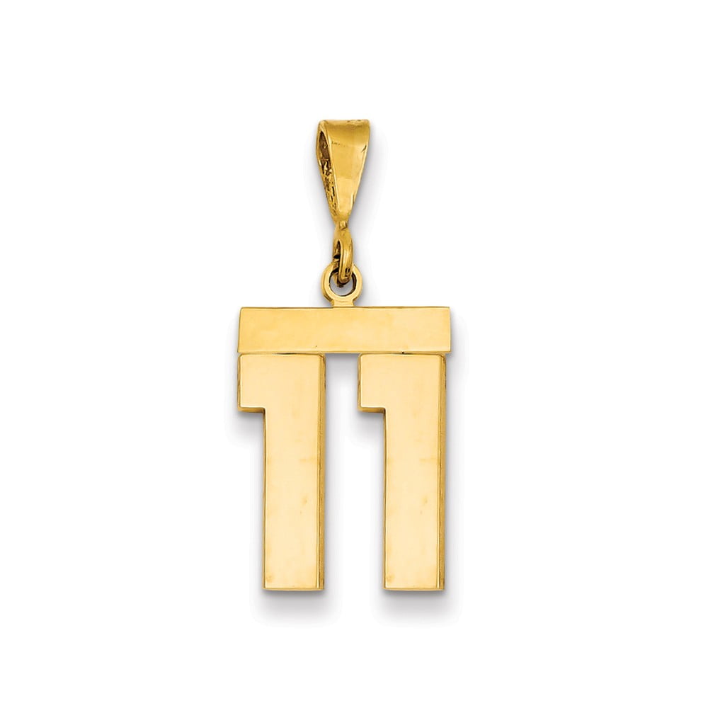 Diamond2Deal - 14k Yellow Gold Medium Solid Polished Number 11 Pendant
