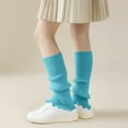 thumbnail image 4 of workcargo Juniors' Acrylic Leg Warmers - Slouchy Ribbed, Light Blue, Free Size (One Size Fits Most), Soft Cozy for Transitional Seasons & Casual Outfits, 4 of 9