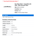 thumbnail image 2 of Rear Wiper Blade - Compatible with 2000 - 2006 Chevy Tahoe 2001 2002 2003 2004 2005, 2 of 2