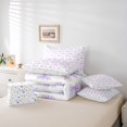 thumbnail image 6 of Manfei Cute Purple Bow Knot 7-Piece Twin Bedding,Cute Coquette Bowtie Bedding Comforter Set,Colorful Stars Reversible, 6 of 7