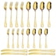 thumbnail image 2 of Juego de cubiertos dorados de 20 piezas, servicio para 5 cubiertos de acero inoxidable, 2 of 8