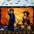 thumbnail image 4 of 8X7 ft Happy Halloween Orange Garage Door Decoration Background Bat Scary Pumpkin Lantern Full Moon Backdrops for Parties Kids Photo Photography Booth Decor Banner Cover, 4 of 5