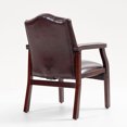 thumbnail image 5 of CQHXIAO Ergonomic Leather Reception Guest Chairs With Padded Seat And Arms Mid-Back Design For Office Use 26.3 Inch Deep, Burgundy, 5 of 13