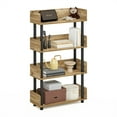 thumbnail image 5 of Furinno TURN-N-TUBE Book Shelf, 4-Tier Bookshelf, Bookcases, Storage Shelves with Rounded Corner Top Edges, 9.2 x 23.6 x 41.1, for Organization and Storage, Living Room, Home Office, Flagstaff Oak, 5 of 5