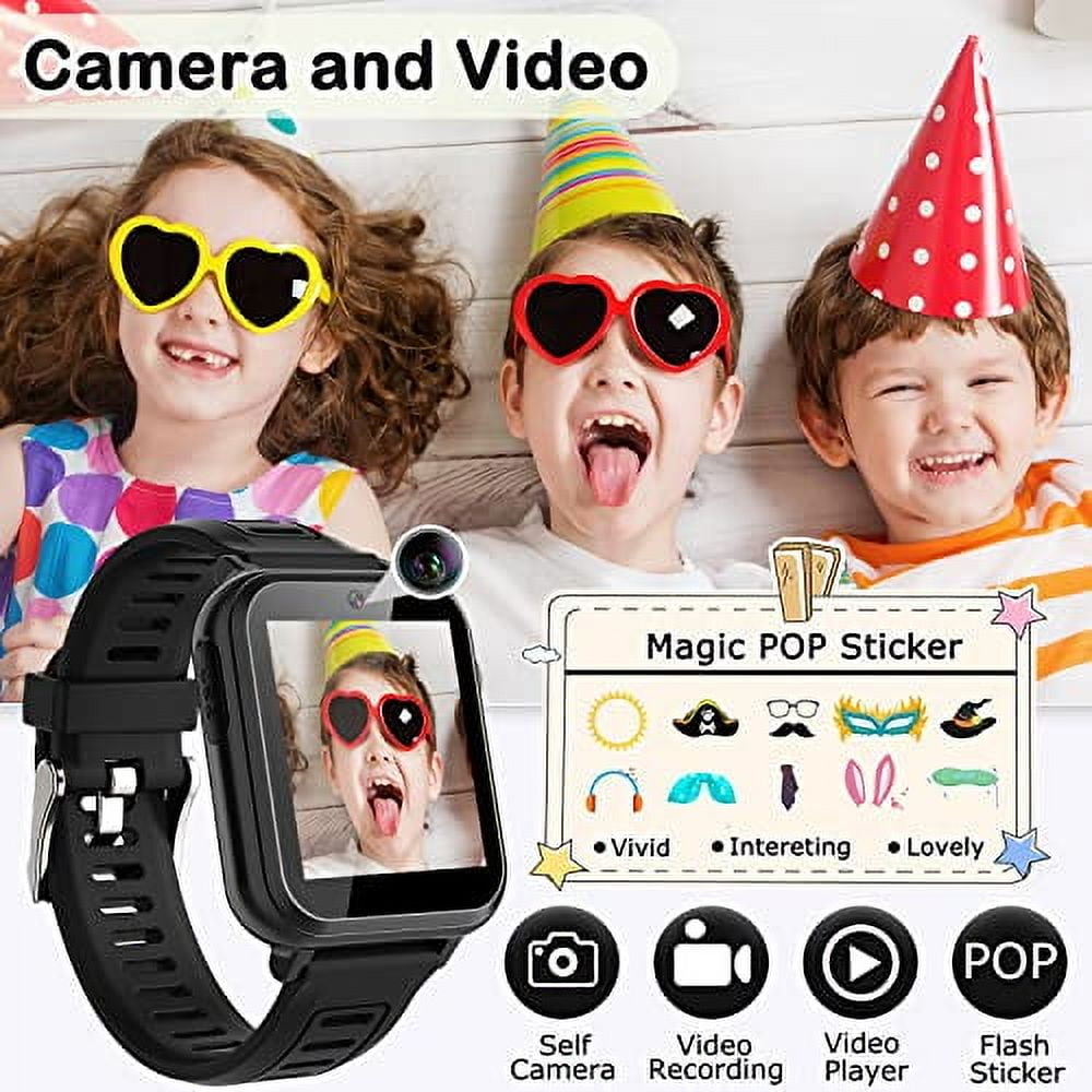 Kids Game Smart Watch for Kids with 24 Puzzle Games HD Touch Screen Camera Video Music Player Pedometer Alarm Clock Flashlight 12/24 hr Kids Watches Gift for 4-12 Year Old Boys Toys for Kids
