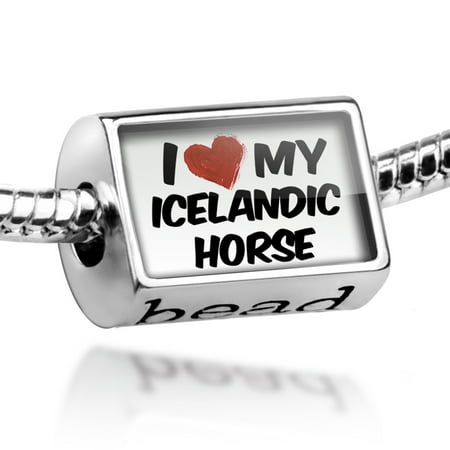 Love Icelandic Horse - Bead I Love my Icelandic Horse Charm Fits All European Bracelets